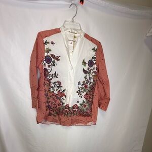 Le Sarte Pettegole Vintage Patchwork Floral Blouse NWT sz 42 (US 12-14/L)